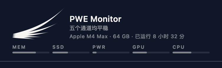 The same panel header in Simplified Chinese, reading 五个通道均平稳.